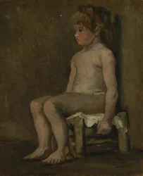Jeune fille nue, assise